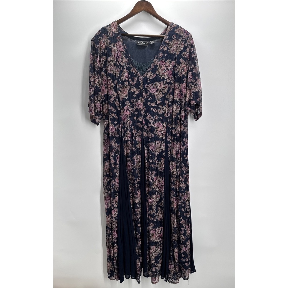 Vintage 90s Plus Size 1X Floral Dress Cottagecore Fairy Grunge Whimsigoth Boho